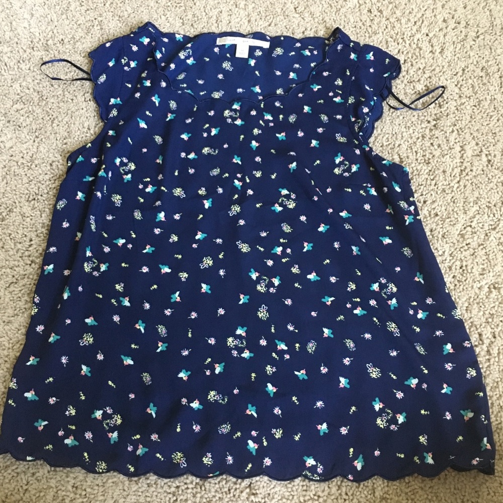 LC Lauren Conrad Blue Bird Blouse